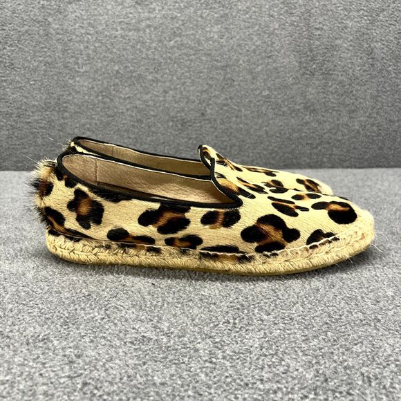 Andrea Barnes Espadrilles Flat Womens US 8.5 EU 39 Leopard Animal Print Shoes - Picture 9 of 12